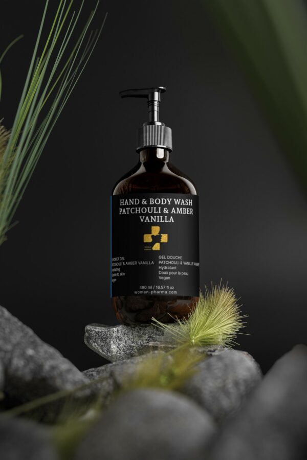 Gel douche & nettoyant mains , patchouli & vanille ambrée – Image 3